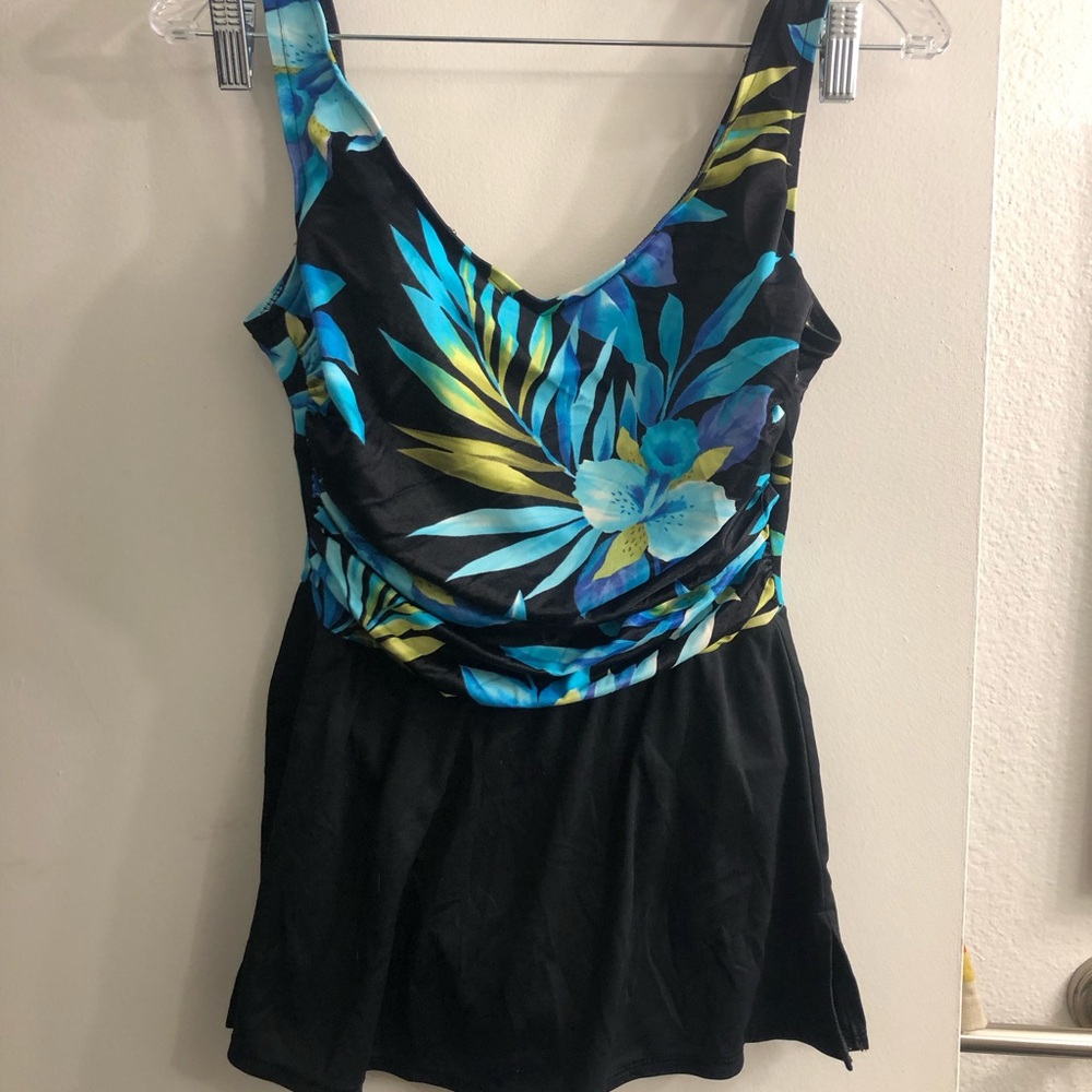 White Stag Hawaiian Floral Print Swimsuit One Piece for Women